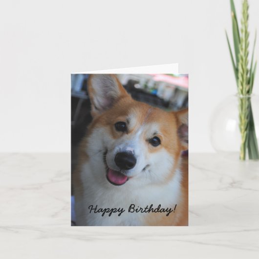Welsh Corgi Happy Birthday Card Karte (Vorderseite)