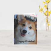 Welsh Corgi Happy Birthday Card Karte (Gelbe Blume)