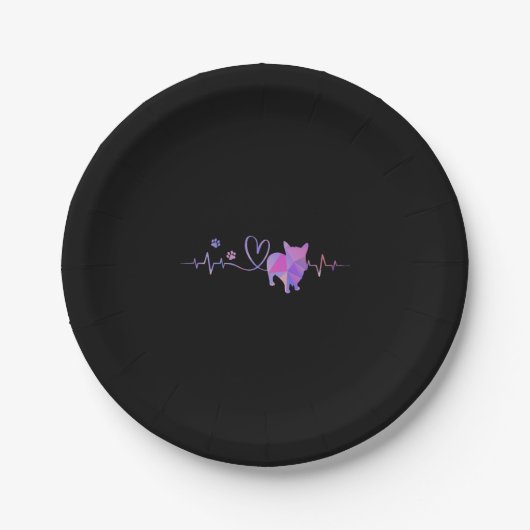 Welsh Corgi Heartbeat Pappteller (Vorderseite)