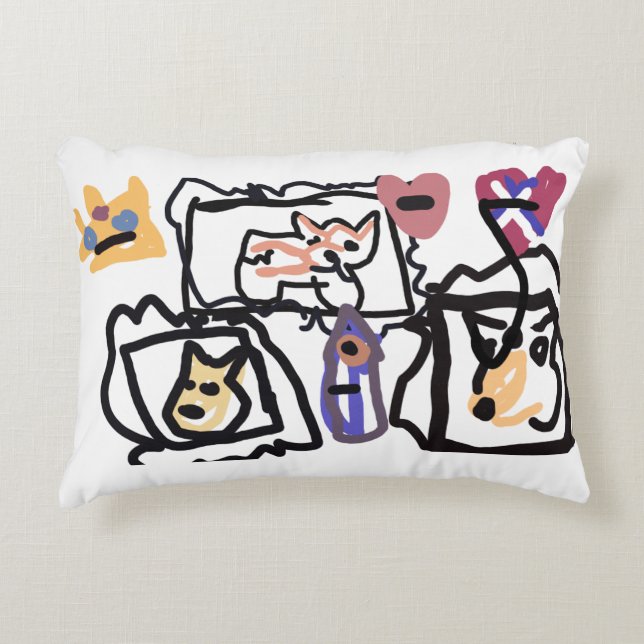 Welsh Corgi hearts  Dekokissen (Vorderseite)