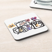 Welsh Corgi hearts  Getränkeuntersetzer (Linke Seite)