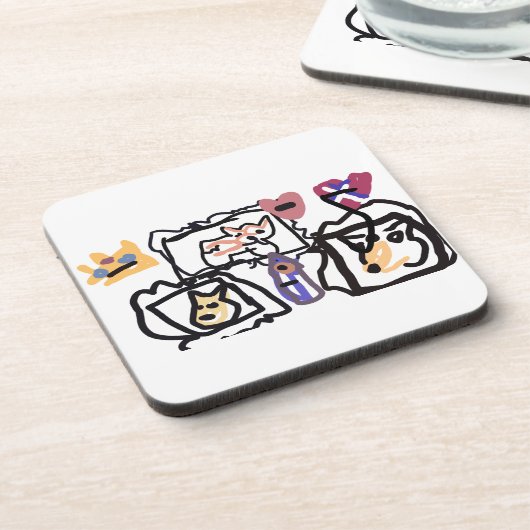 Welsh Corgi hearts  Getränkeuntersetzer (Linke Seite)