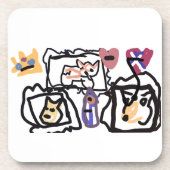 Welsh Corgi hearts  Getränkeuntersetzer (Vorderseite)