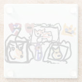 Welsh Corgi hearts  Glasuntersetzer (Rückseite)