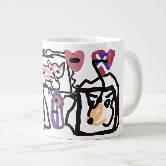 Welsh Corgi hearts  Jumbo-Tasse (Vorderseite Rechts)