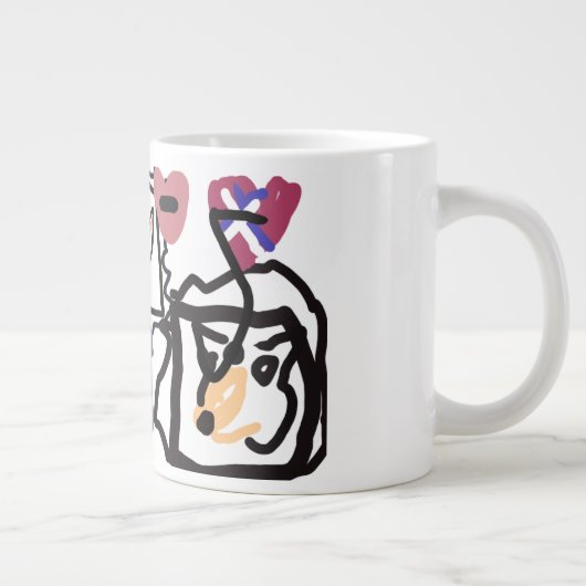Welsh Corgi hearts  Jumbo-Tasse (Rechts)