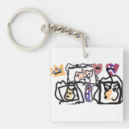 Welsh Corgi hearts  Schlüsselanhänger