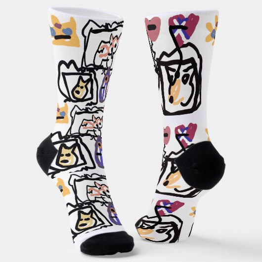 Welsh Corgi hearts Socken (Gewinkelt)