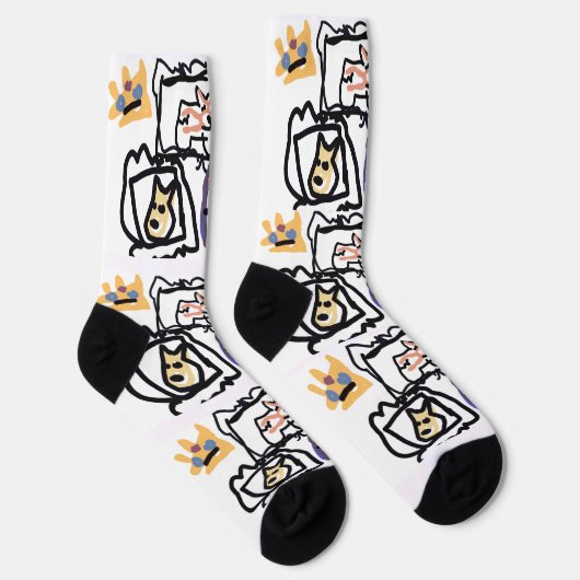 Welsh Corgi hearts  Socken (Rechts)