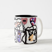 Welsh Corgi hearts Zweifarbige Tasse (VorderseiteRechts)