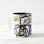 Welsh Corgi hearts Zweifarbige Tasse (Vorderseite Links)