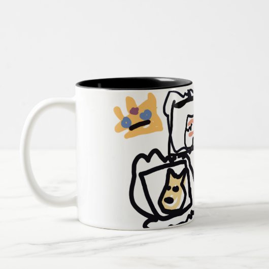 Welsh Corgi hearts Zweifarbige Tasse (Links)