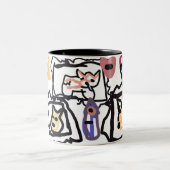 Welsh Corgi hearts Zweifarbige Tasse (Mittel)