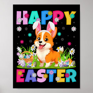 Welsh Corgi Hund Happy Ostereier Hunt Sonniges Ohr Poster