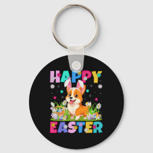 Welsh Corgi Hund Happy Ostereier Hunt Sonniges Ohr Schlüsselanhänger