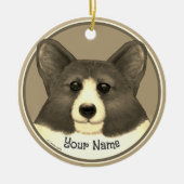Welsh Corgi Hund Keramik Ornament (Vorne)
