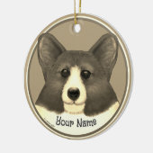 Welsh Corgi Hund Keramik Ornament (Links)