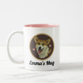 Welsh Corgi Hund Lover Personalisiertes Geschenk Zweifarbige Tasse (Links)