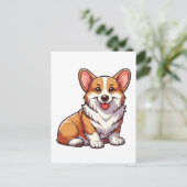 Welsh Corgi Hund Postkarte (Stehend Vorderseite)