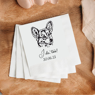 Welsh Corgi I do to Dog Custom Cocktail Napkin Serviette
