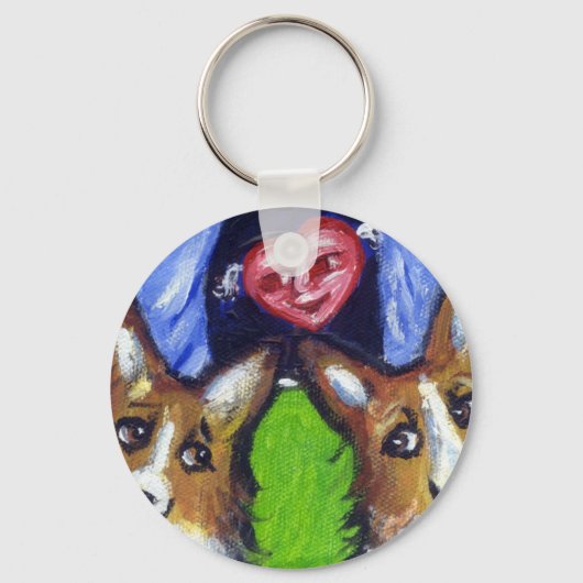 Welsh Corgi Liebe Schlüsselanhänger (Vorderseite)