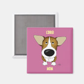 Welsh Corgi Mama Magnet (Vorderseite/Rückseite)