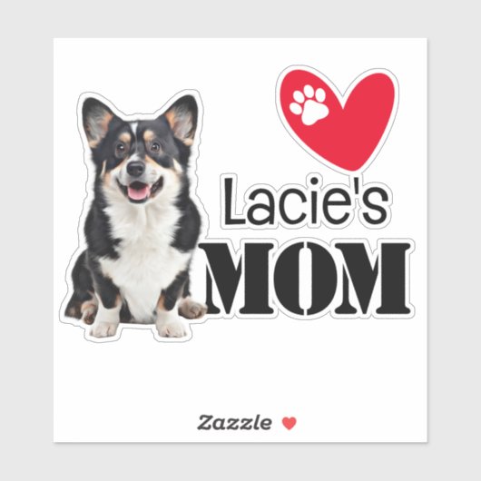 Welsh Corgi Mama Personalisiert Aufkleber (Blatt)