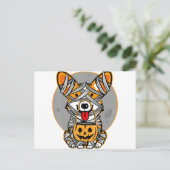 Welsh Corgi Mummy Niedlich Halloween Kostümhund Lo Postkarte (Stehend Vorderseite)