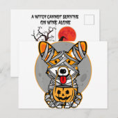 Welsh Corgi Mummy Niedlich Halloween Kostümhund Lo Postkarte (Vorne/Hinten)