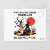 Welsh Corgi Mummy Niedlich Halloween Kostümhund Lo Postkarte (Rückseite)