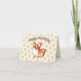 Welsh Corgi Pembroke Happy Birthday Editable Dankeskarte