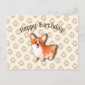 Welsh Corgi Pembroke Happy Birthday Editable Postkarte (Vorderseite)