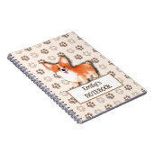 Welsh Corgi Pembroke Hunde Fußabdruck anpassbar Notizblock (Rechte Seite)