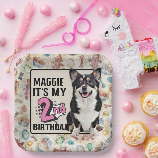 Welsh Corgi Personalisiertes 2. Party Pappteller (Party)