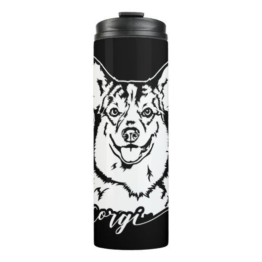 Welsh Corgi Portrait-Hundemutter Thermosbecher (Vorderseite)
