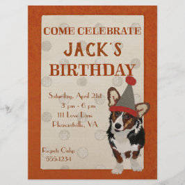 WELSH CORGI PUNKT Geburtstag Einladung
