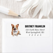 Welsh Corgi Rücksendeadressen-Aufklebers (Insitu)