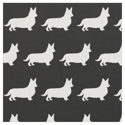 Welsh Corgi Silhouette Pet Pembroke Stoff (Nahaufnahme)