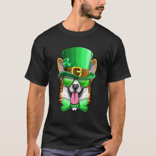 Welsh Corgi St Patricks Day Boys Kids Mens Leprech T-Shirt