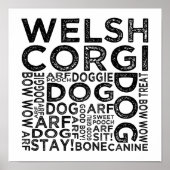 Welsh Corgi Typografie Poster (Vorne)
