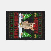 Welsh Corgi Ugly Xmas Sweater Funny Pet Dog Lover  Fleecedecke (Vorderseite (Horizontal))