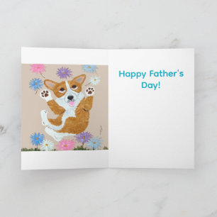 Welsh Corgi und Schmetterlinge Frohen Vatertag Karte