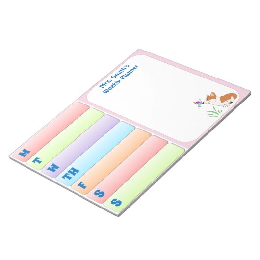Welsh Corgi Weekly Planner Notizblock (angewinkelt)