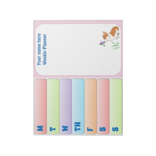 Welsh Corgi Weekly Planner Notizblock (Rotiert)