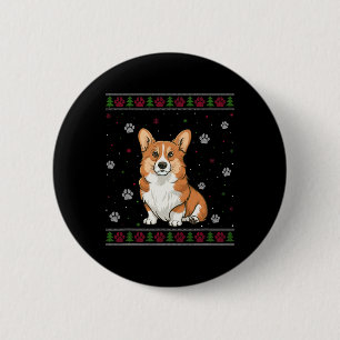 Welsh Corgi Weihnachtssüßer Xmas Haustier Hund Button