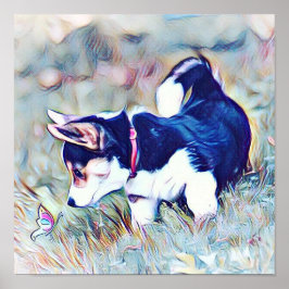 Welsh Corgi Welpe mit Schwanz Poster