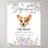 Welsh Corgi Welppy Wedding Signature Drink Sign Poster (Vorne)