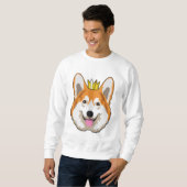 Welsh Corgi with Crown Sweatshirt (Vorne ganz)