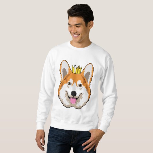 Welsh Corgi with Crown Sweatshirt (Vorne ganz)