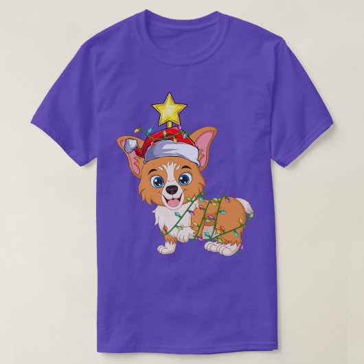Welsh Corgi Xmas Leuchtturm Santa Welsh Corgi C T-Shirt (Design vorne)